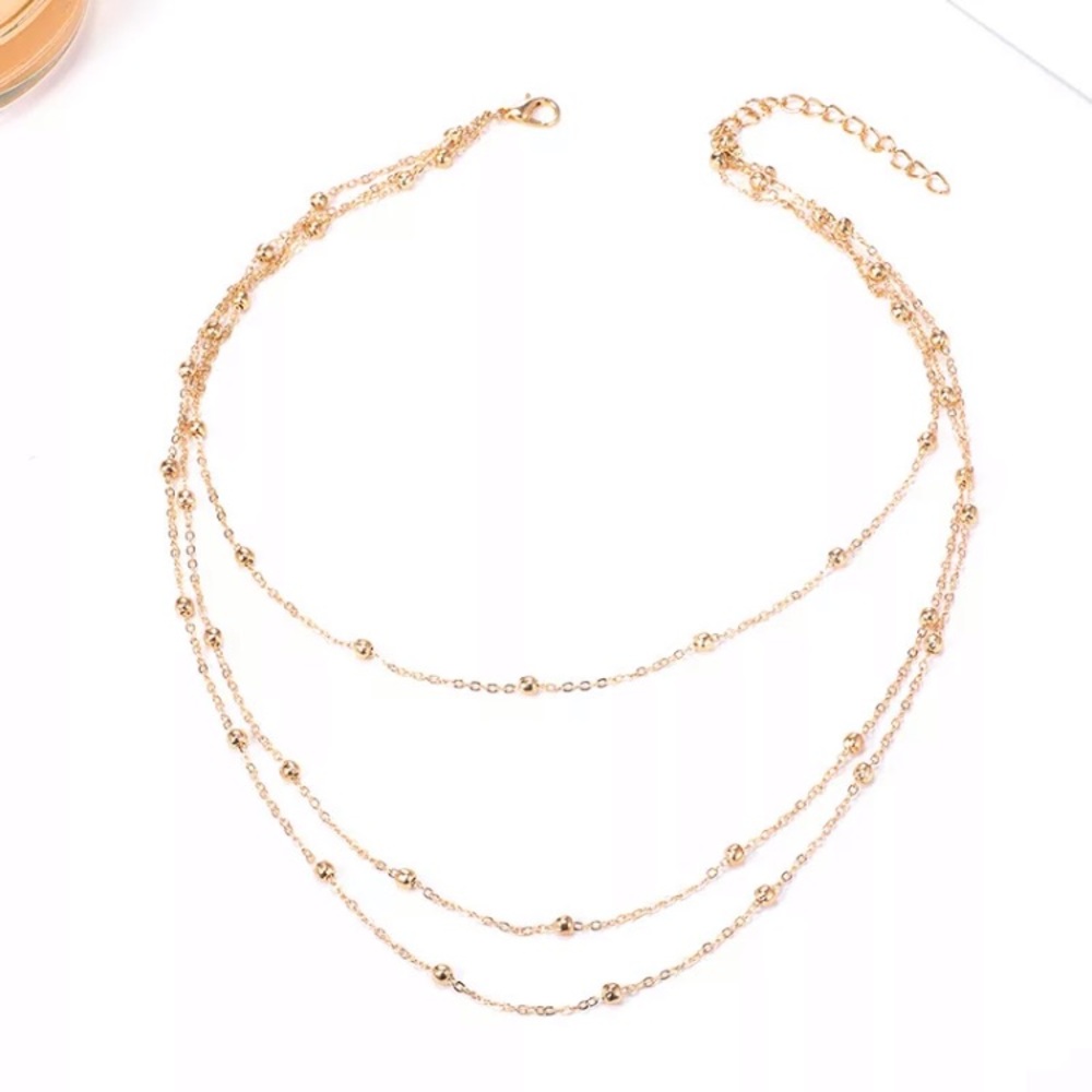 “Short & Sweet” Boho Bead Layered Choker Necklace - Picture 3 of 6